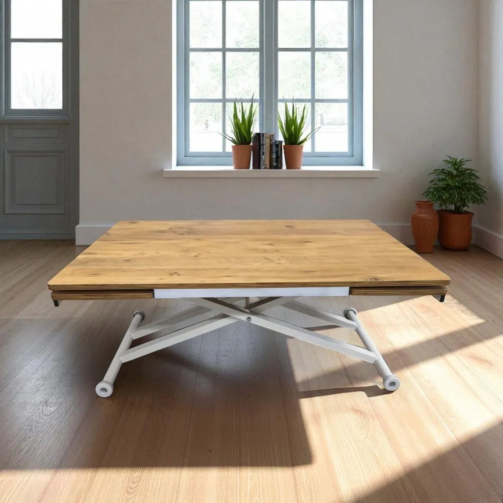 Yan Baştan Açılır Akıllı Masa Üst Mdf Efesçam Alt Ayak Beyaz