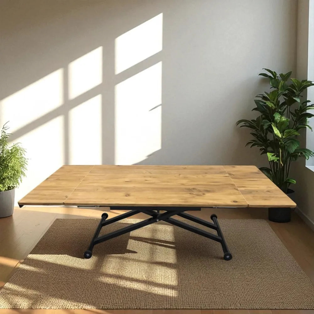 Yan Baştan Açılır Akıllı Masa Üst Mdf EfesÇam Alt Ayak Siyah Renk