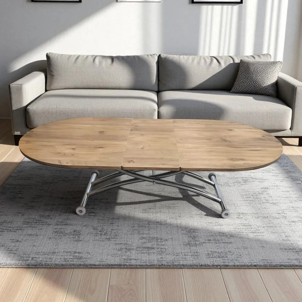 Ortadan Açılır Akıllı Masa Üst Mdf Efesçam Alt Ayak Krom Kaplama