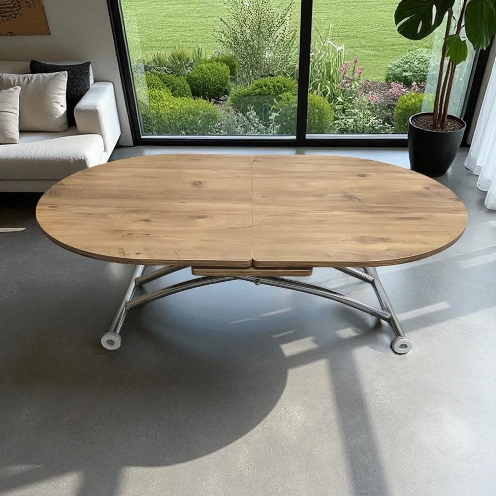 Ortadan Açılır Akıllı Masa Üst Mdf Efesçam Alt Ayak Krom Kaplama