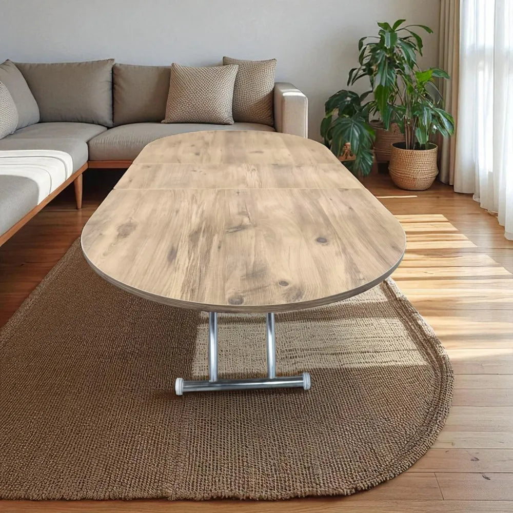 Ortadan Açılır Akıllı Masa Üst Mdf Efesçam Alt Ayak Krom Kaplama