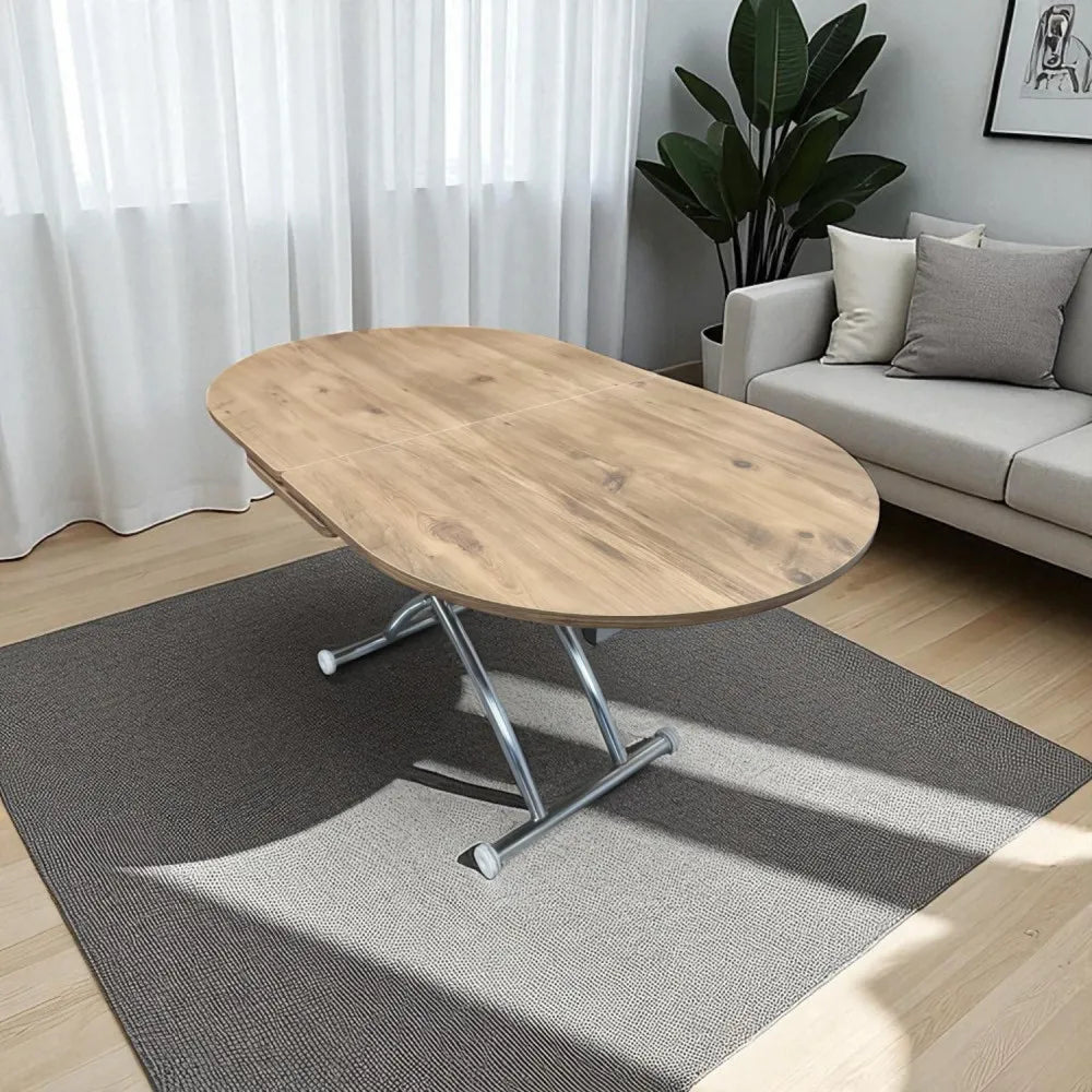 Ortadan Açılır Akıllı Masa Üst Mdf Efesçam Alt Ayak Krom Kaplama