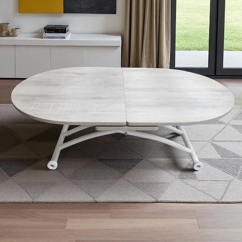 Ortadan Açılır Akıllı Masa Üst Mdf Lizbon Alt Ayak Beyaz Renk