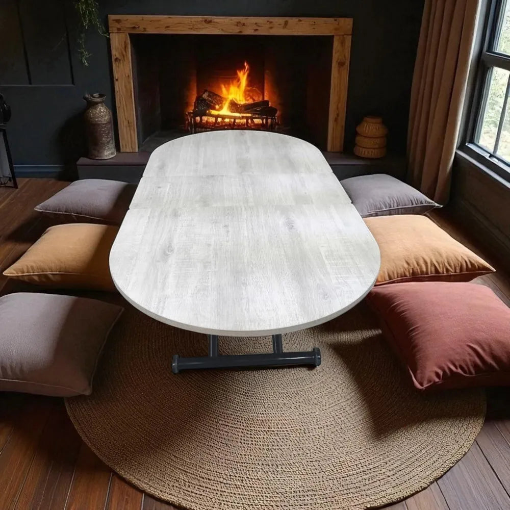 Ortadan Açılır Akıllı Masa Üst Mdf Lizbon Alt Ayak Siyah Renk