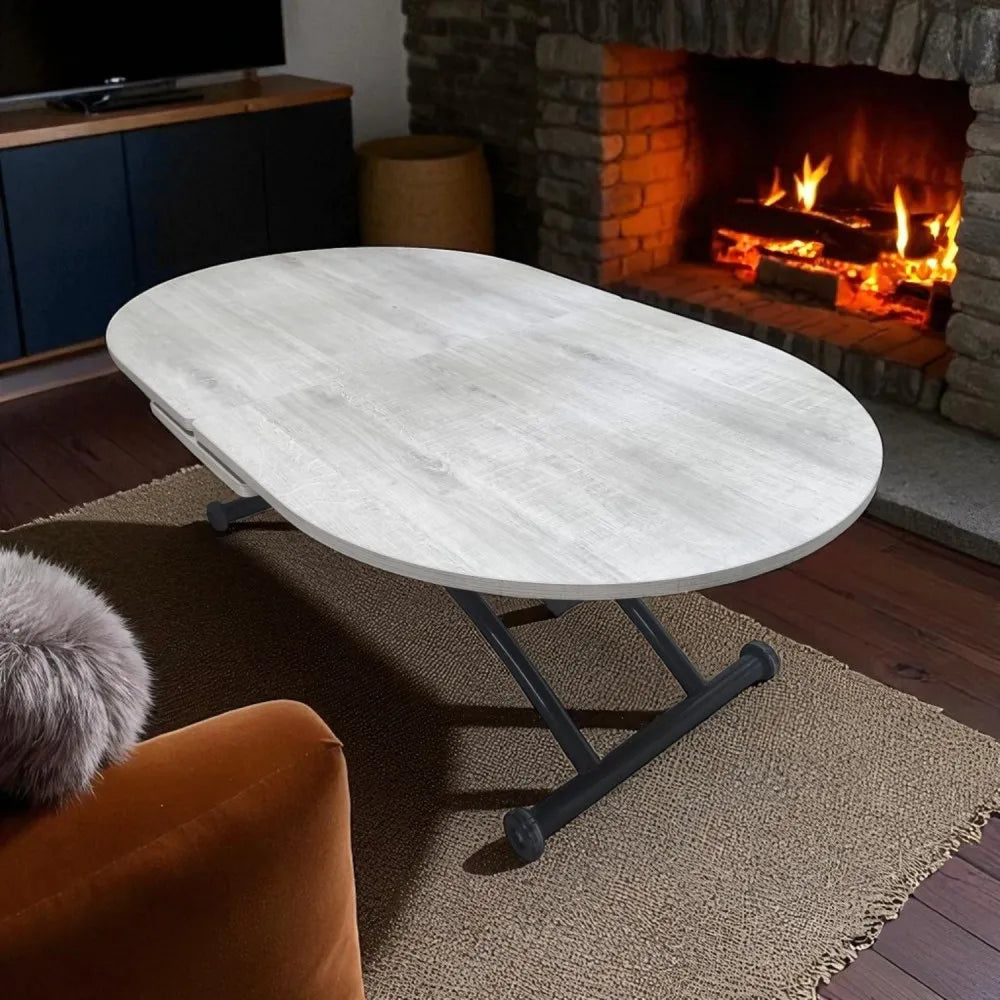 Ortadan Açılır Akıllı Masa Üst Mdf Lizbon Alt Ayak Siyah Renk