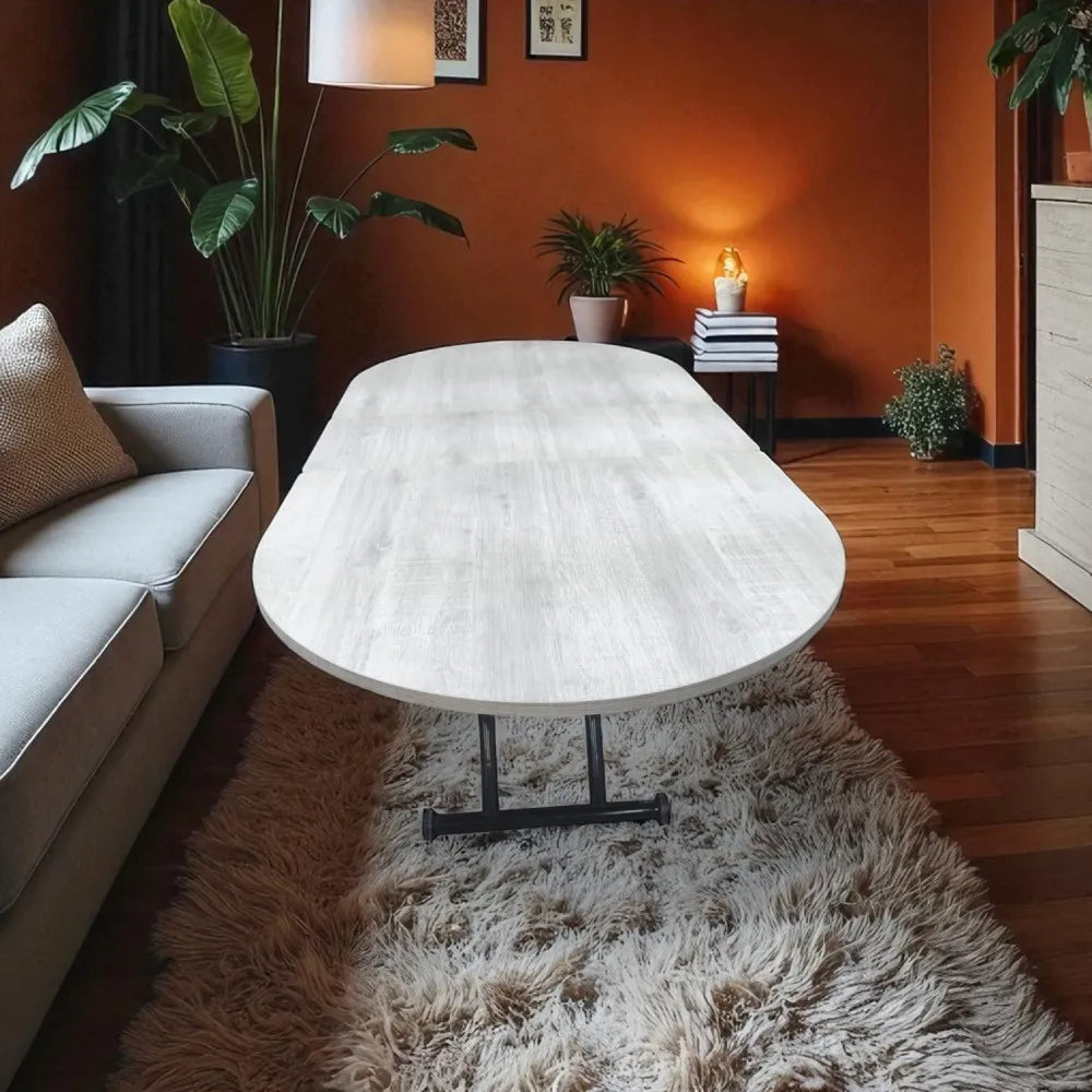 Ortadan Açılır Akıllı Masa Üst Mdf Lizbon Alt Ayak Siyah Renk