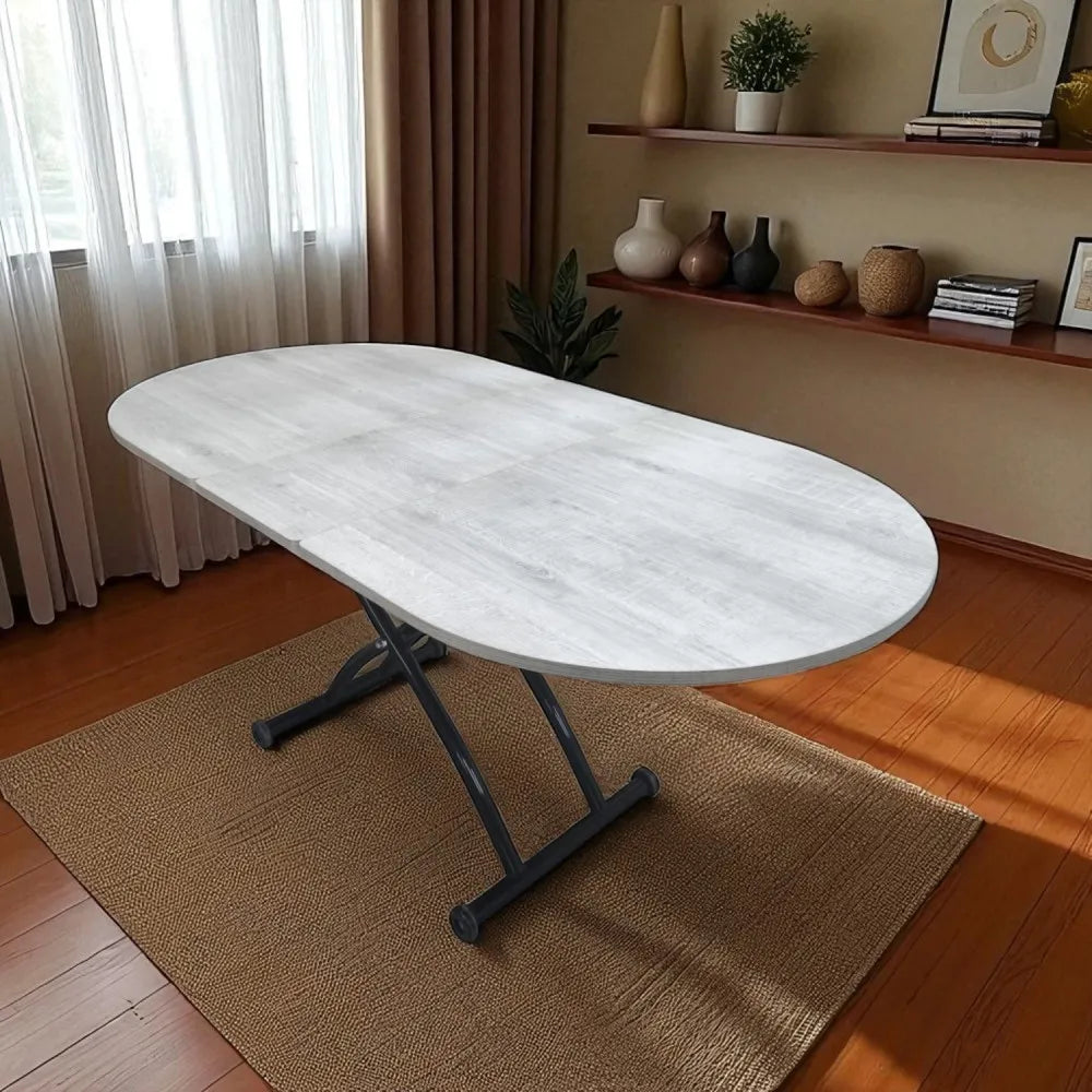 Ortadan Açılır Akıllı Masa Üst Mdf Lizbon Alt Ayak Siyah Renk