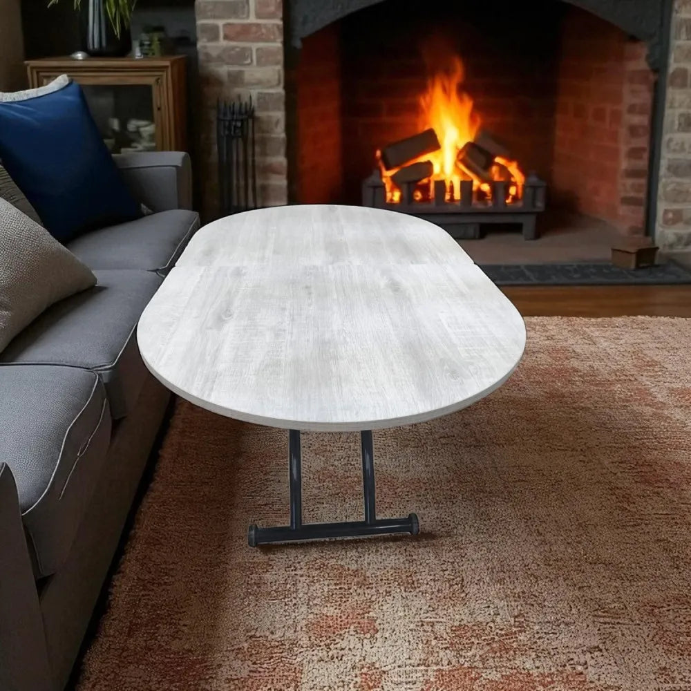 Ortadan Açılır Akıllı Masa Üst Mdf Lizbon Alt Ayak Siyah Renk