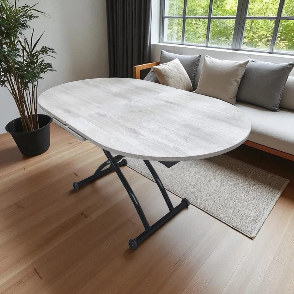 Ortadan Açılır Akıllı Masa Üst Mdf Lizbon Alt Ayak Siyah Renk