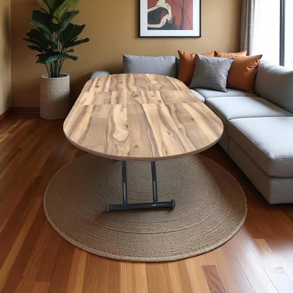 Ortadan Açılır Akıllı Masa Üst Mdf Urartu Alt Ayak Siyah Renk