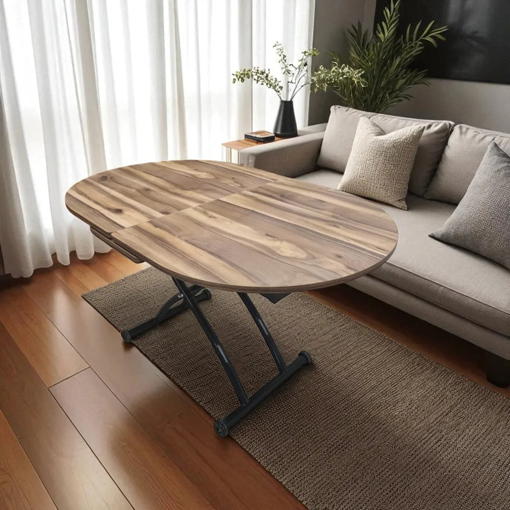 Ortadan Açılır Akıllı Masa Üst Mdf Urartu Alt Ayak Siyah Renk