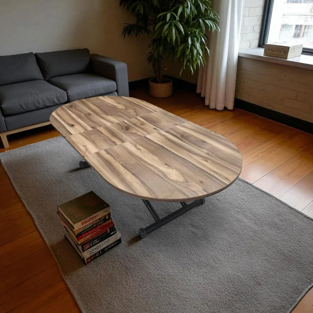 Ortadan Açılır Akıllı Masa Üst Mdf Urartu Alt Ayak Siyah Renk