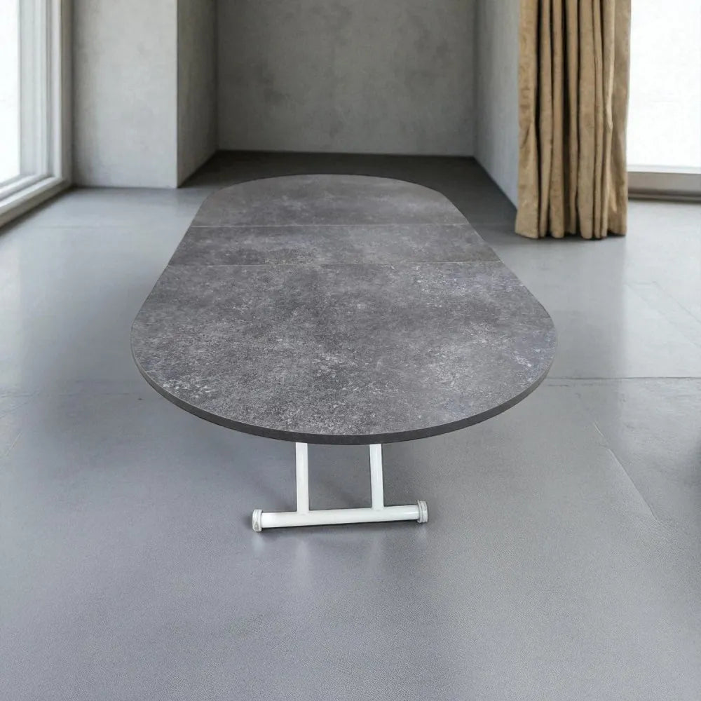 Ortadan Açılır Akıllı Masa Üst Mdf Kartal Alt Ayak Beyaz Renk