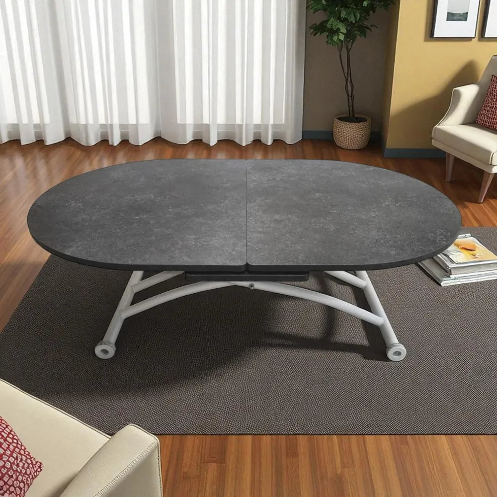 Ortadan Açılır Akıllı Masa Üst Mdf Kartal Alt Ayak Beyaz Renk