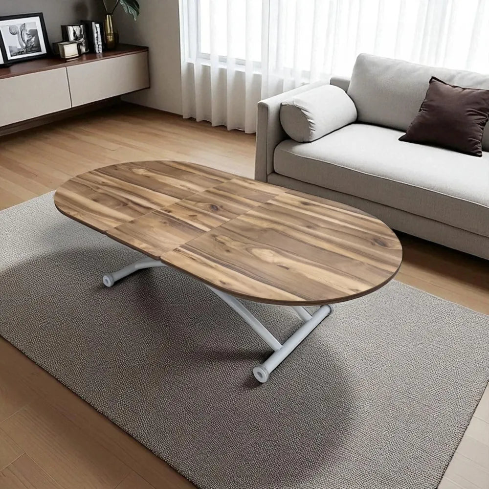 Ortadan Açılır Akıllı Masa Üst Mdf Urartu Alt Ayak Beyaz Renk