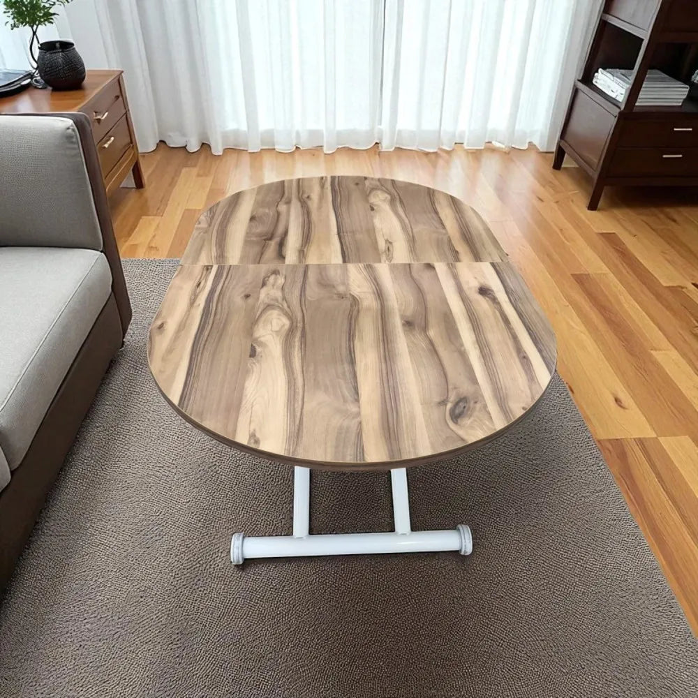 Ortadan Açılır Akıllı Masa Üst Mdf Urartu Alt Ayak Beyaz Renk