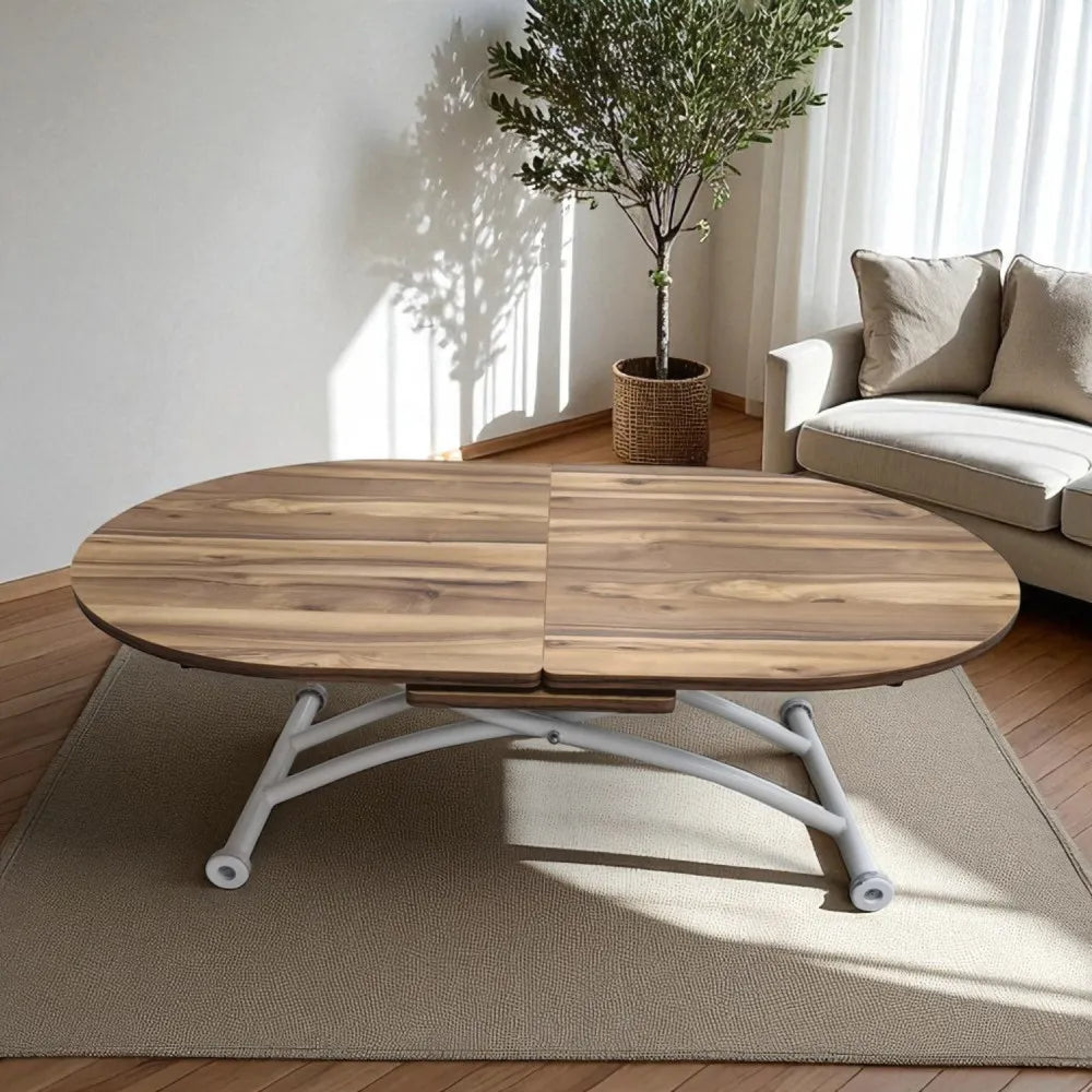 Ortadan Açılır Akıllı Masa Üst Mdf Urartu Alt Ayak Beyaz Renk