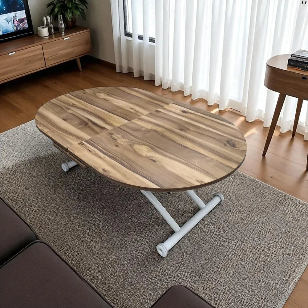 Ortadan Açılır Akıllı Masa Üst Mdf Urartu Alt Ayak Beyaz Renk