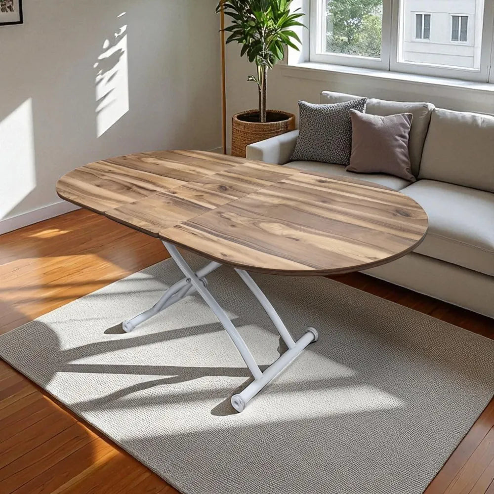 Ortadan Açılır Akıllı Masa Üst Mdf Urartu Alt Ayak Beyaz Renk