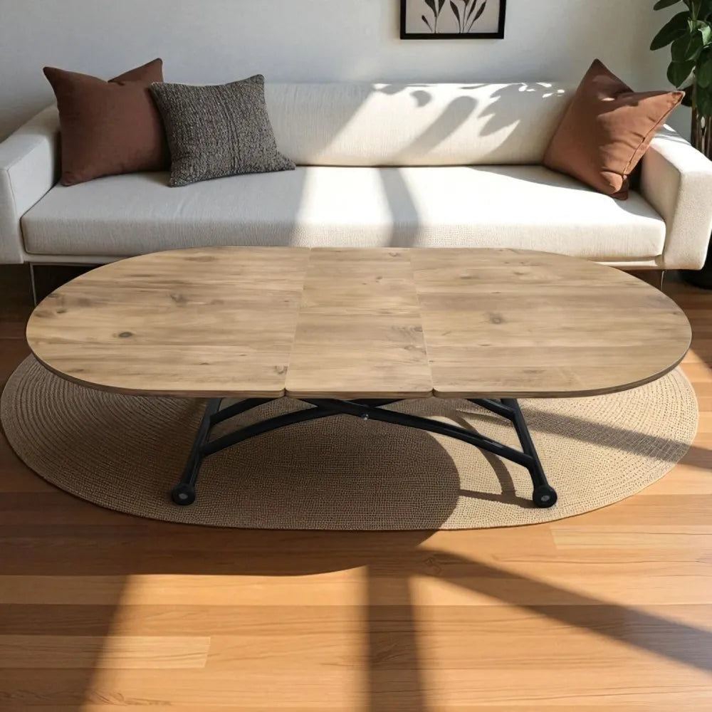 Ortadan Açılır Akıllı Masa Üst Mdf Efesçam Alt Ayak Siyah Renk