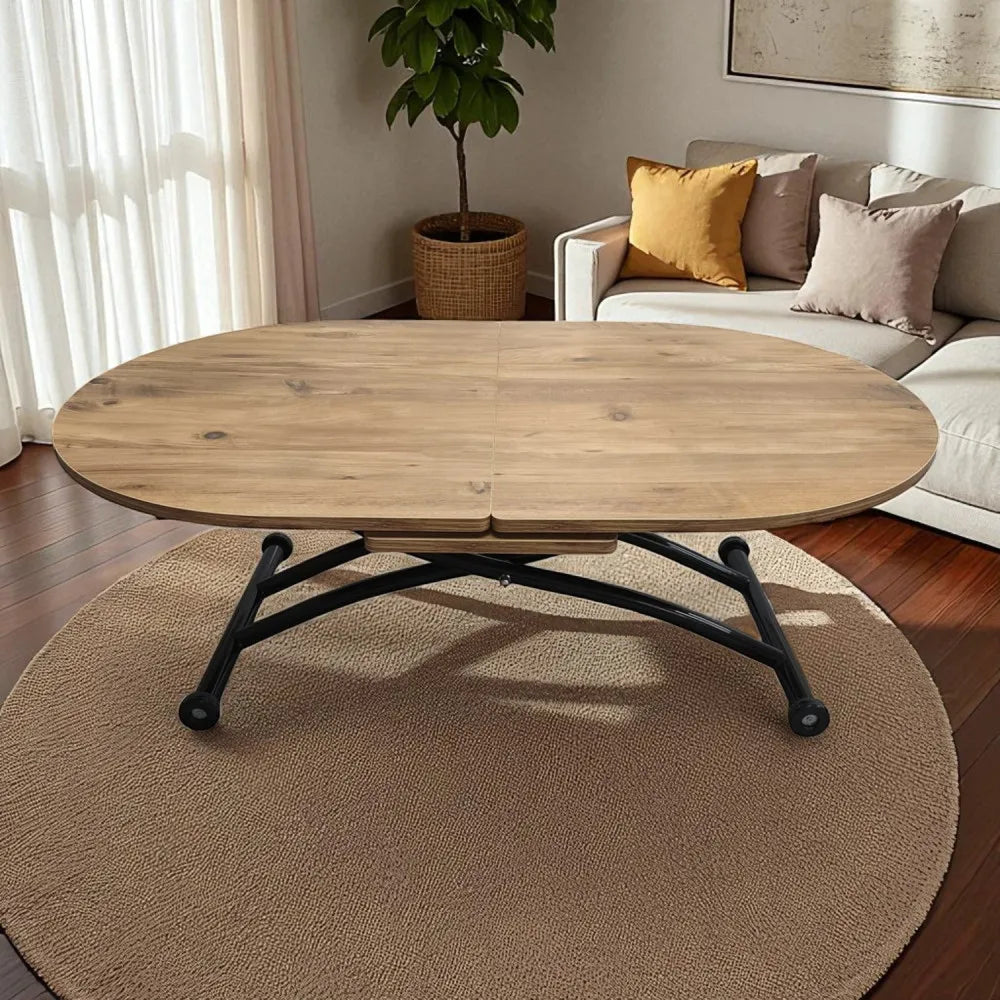 Ortadan Açılır Akıllı Masa Üst Mdf Efesçam Alt Ayak Siyah Renk