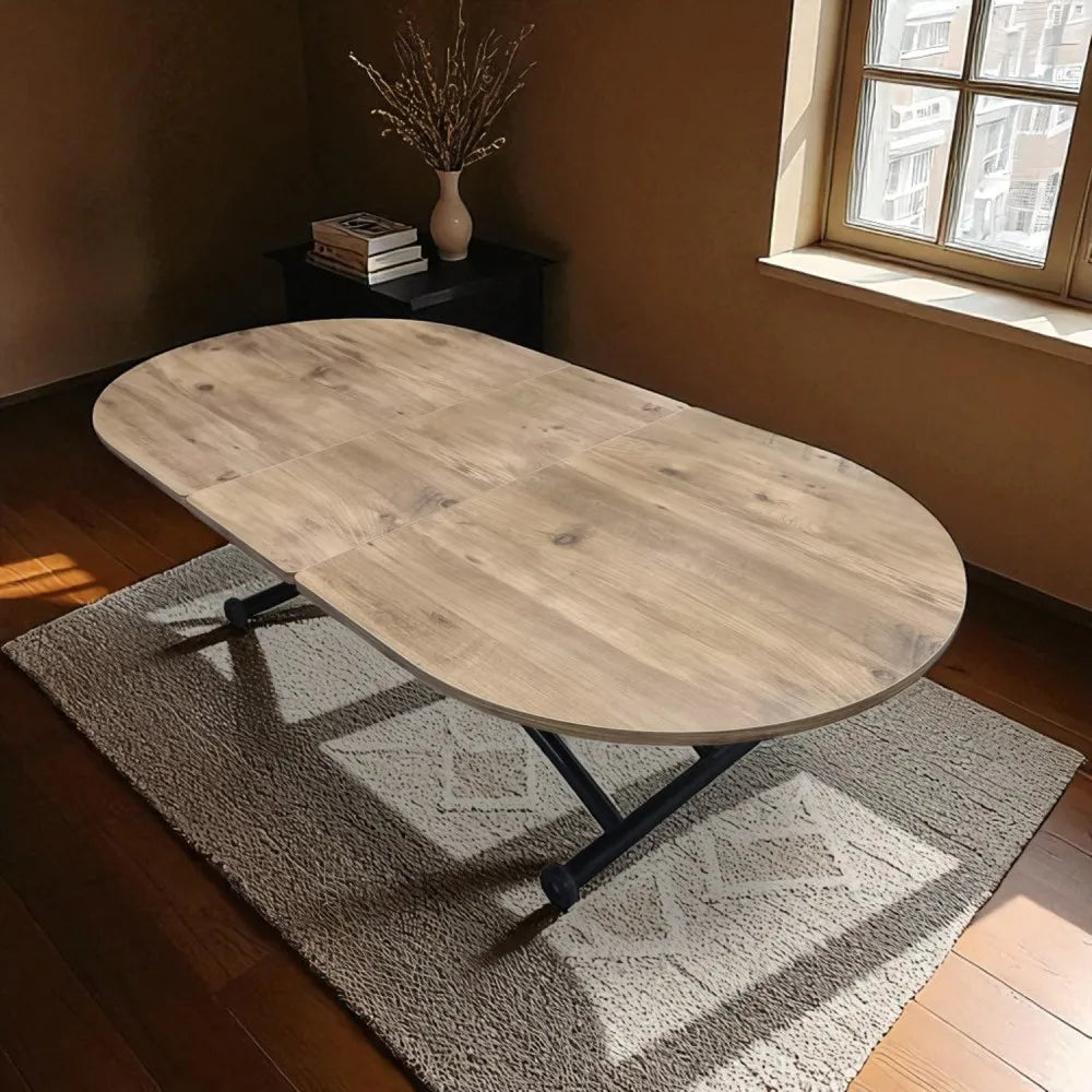 Ortadan Açılır Akıllı Masa Üst Mdf Efesçam Alt Ayak Siyah Renk