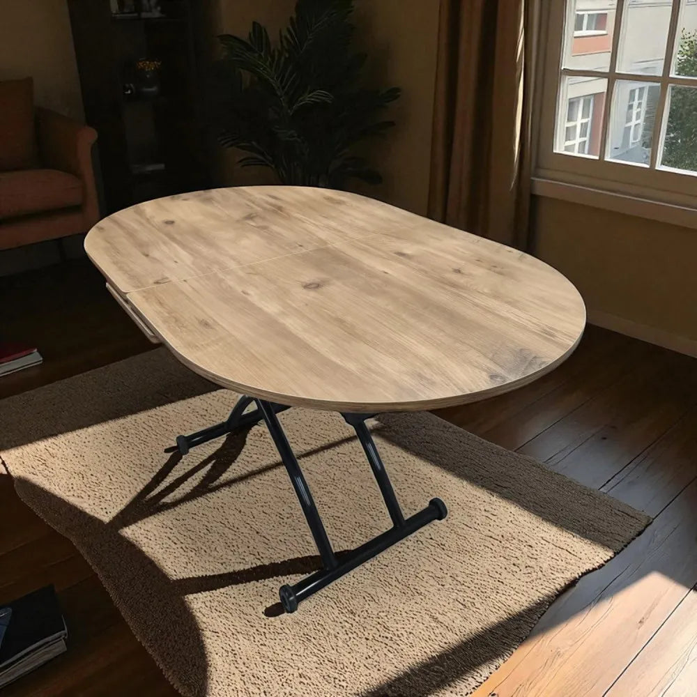 Ortadan Açılır Akıllı Masa Üst Mdf Efesçam Alt Ayak Siyah Renk