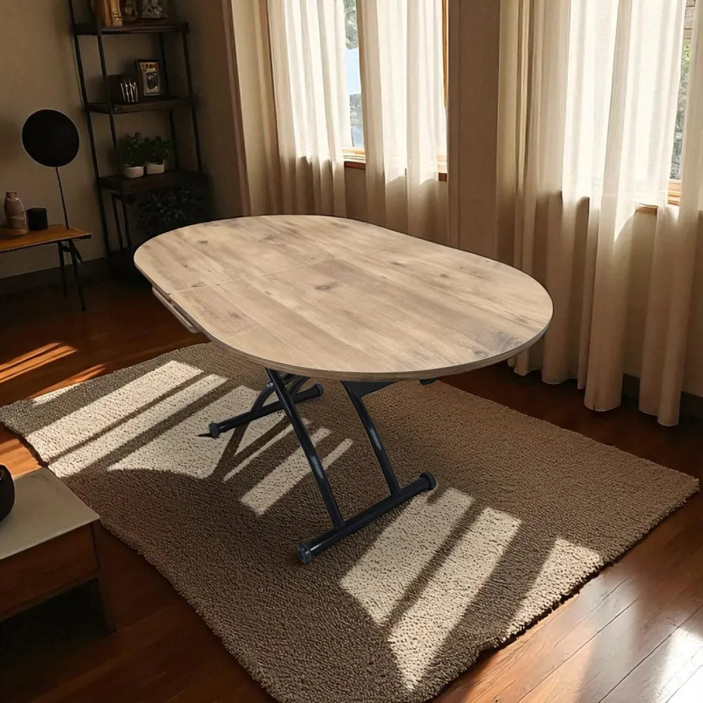 Ortadan Açılır Akıllı Masa Üst Mdf Efesçam Alt Ayak Siyah Renk