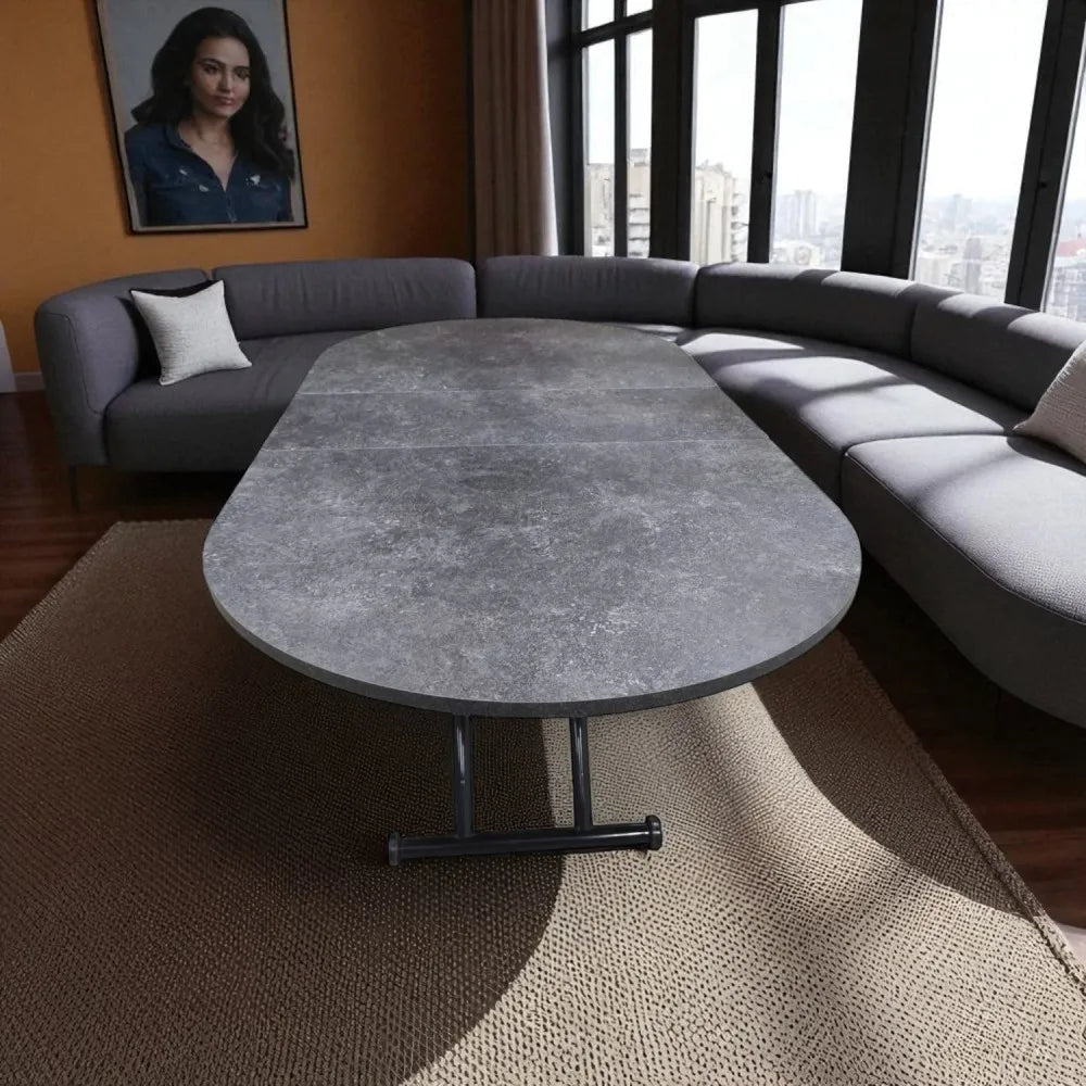 Ortadan Açılır Akıllı Masa Üst Mdf Kartal Alt Ayak Siyah Renk