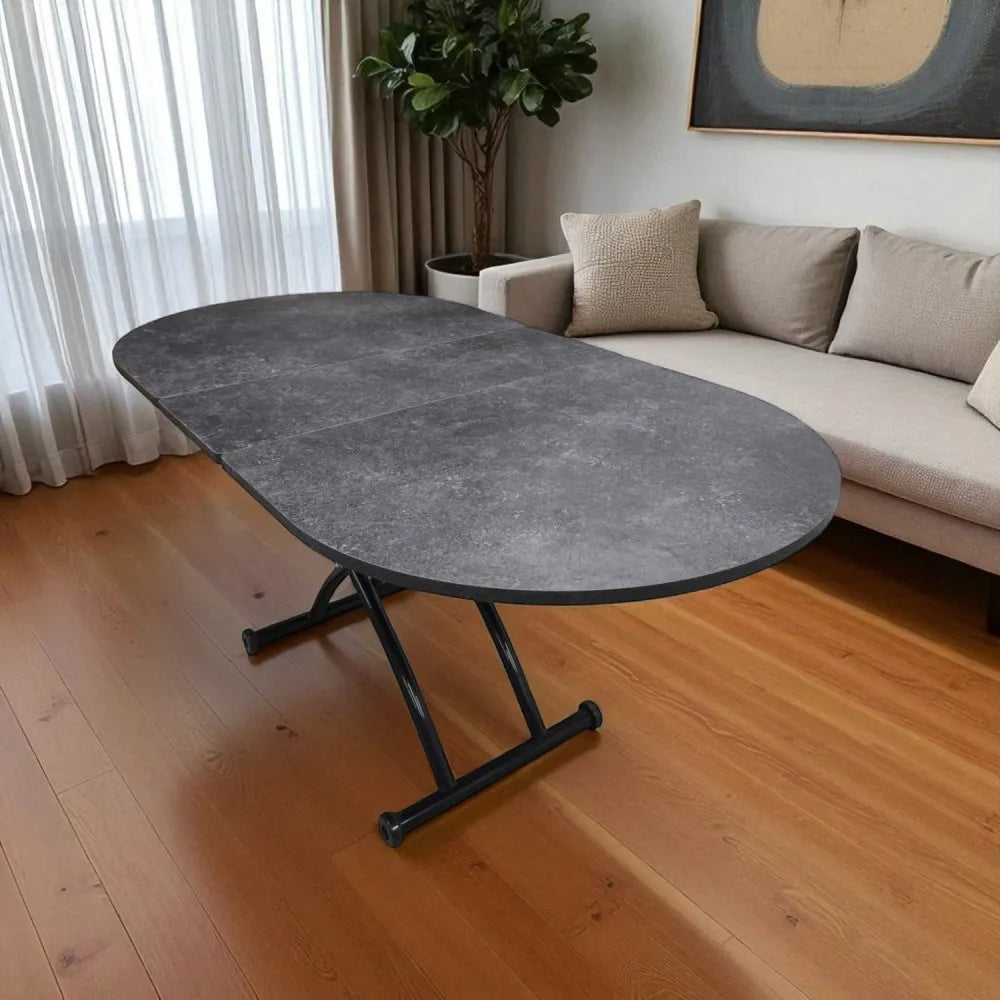 Ortadan Açılır Akıllı Masa Üst Mdf Kartal Alt Ayak Siyah Renk