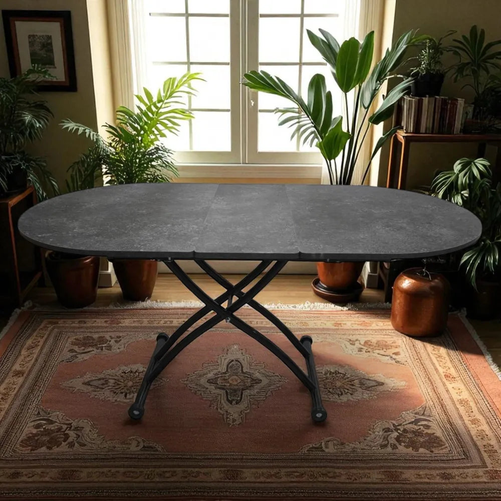 Ortadan Açılır Akıllı Masa Üst Mdf Kartal Alt Ayak Siyah Renk