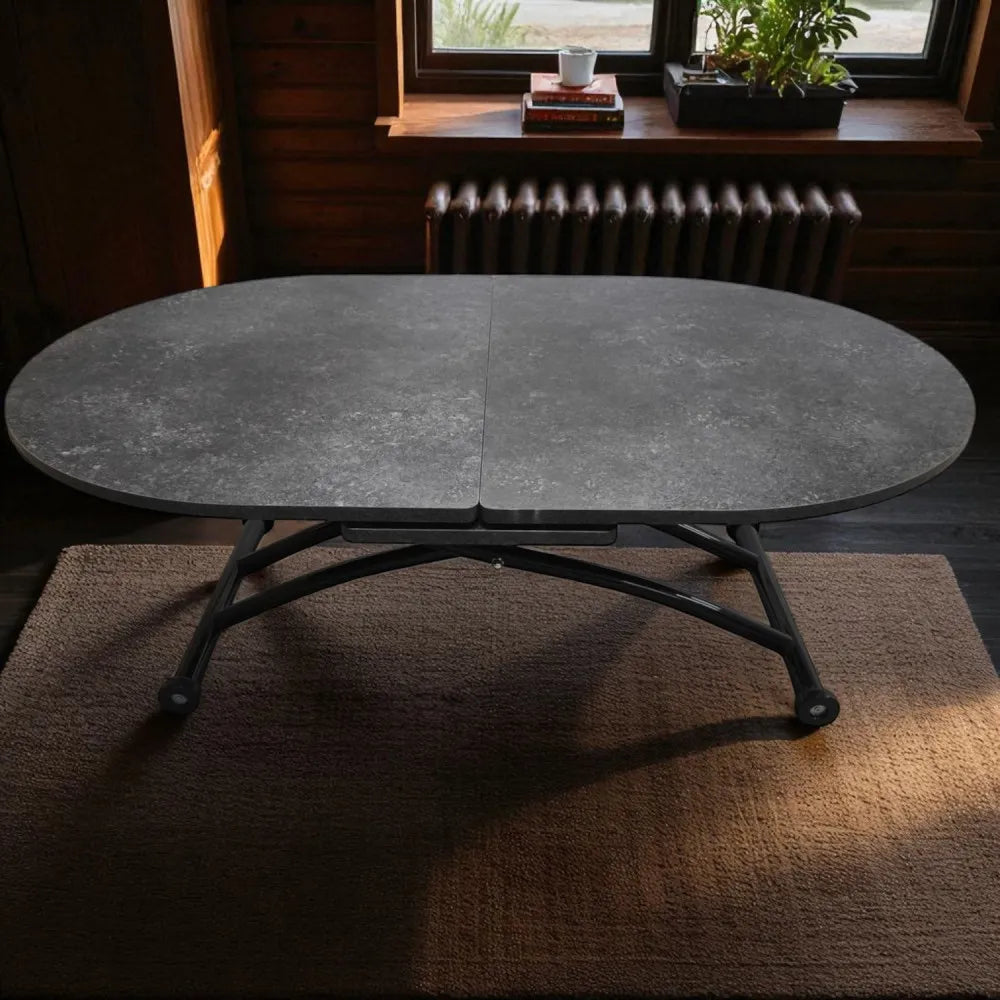 Ortadan Açılır Akıllı Masa Üst Mdf Kartal Alt Ayak Siyah Renk