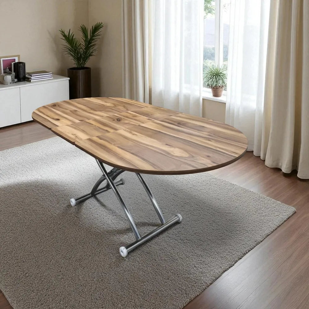 Ortadan Açılır Akıllı Masa Üst Mdf Urartu Alt Ayak Krom Kaplama