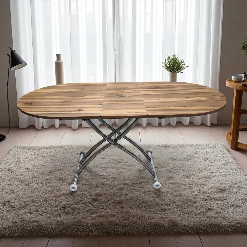 Ortadan Açılır Akıllı Masa Üst Mdf Urartu Alt Ayak Krom Kaplama