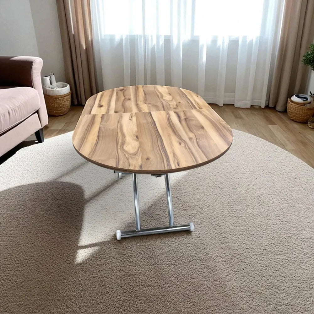 Ortadan Açılır Akıllı Masa Üst Mdf Urartu Alt Ayak Krom Kaplama