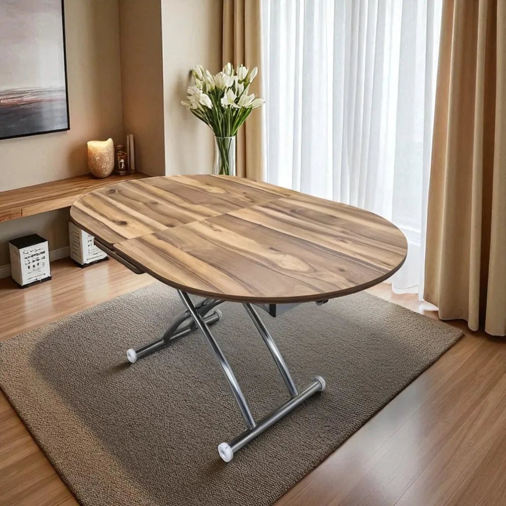 Ortadan Açılır Akıllı Masa Üst Mdf Urartu Alt Ayak Krom Kaplama