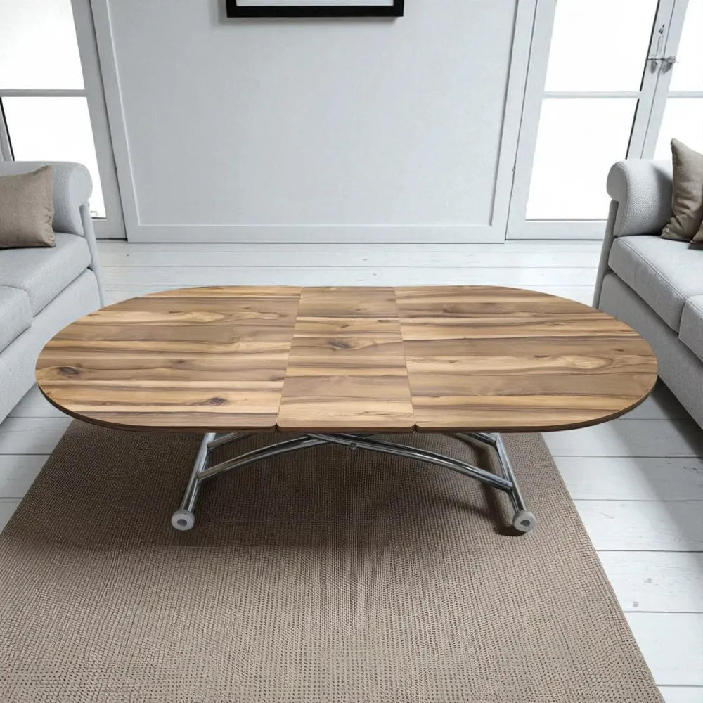 Ortadan Açılır Akıllı Masa Üst Mdf Urartu Alt Ayak Krom Kaplama