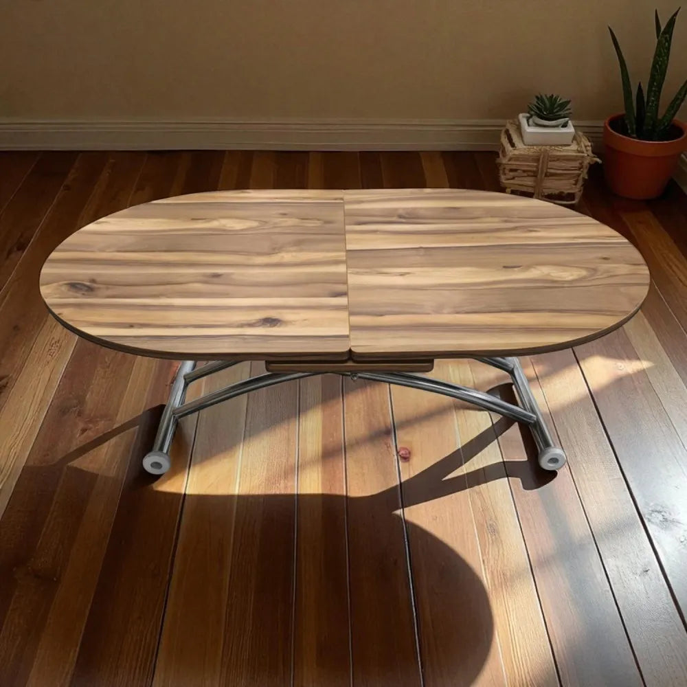 Ortadan Açılır Akıllı Masa Üst Mdf Urartu Alt Ayak Krom Kaplama