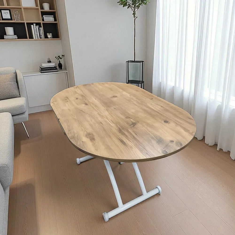 Ortadan Açılır Akıllı Masa Üst Mdf Efesçam Alt Ayak Beyaz Renk