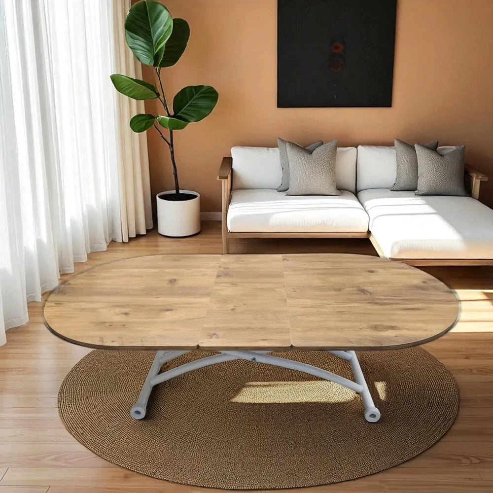 Ortadan Açılır Akıllı Masa Üst Mdf Efesçam Alt Ayak Beyaz Renk