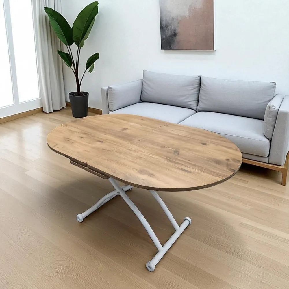 Ortadan Açılır Akıllı Masa Üst Mdf Efesçam Alt Ayak Beyaz Renk