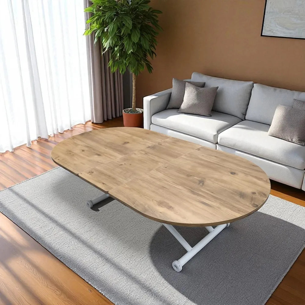 Ortadan Açılır Akıllı Masa Üst Mdf Efesçam Alt Ayak Beyaz Renk