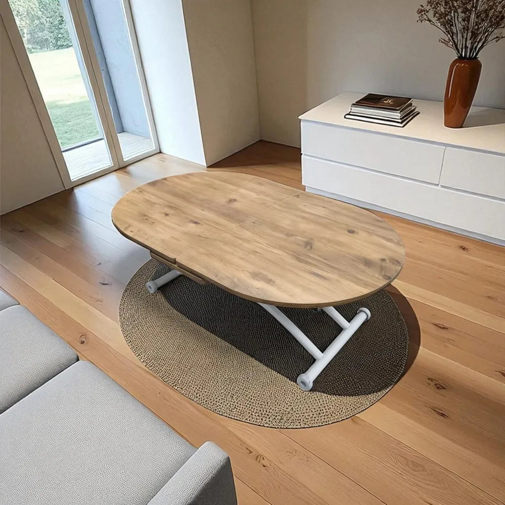 Ortadan Açılır Akıllı Masa Üst Mdf Efesçam Alt Ayak Beyaz Renk