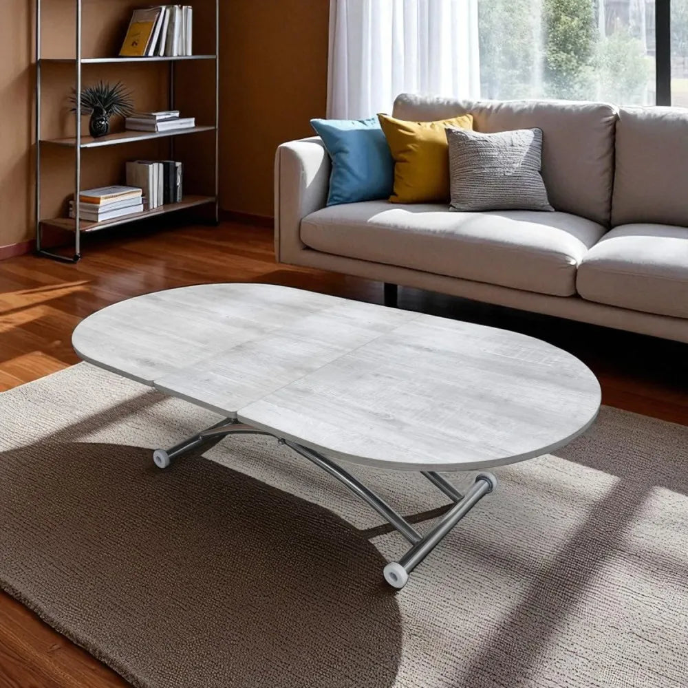 Ortadan Açılır Akıllı Masa Üst Mdf Lizbon Alt Ayak Krom Kaplama