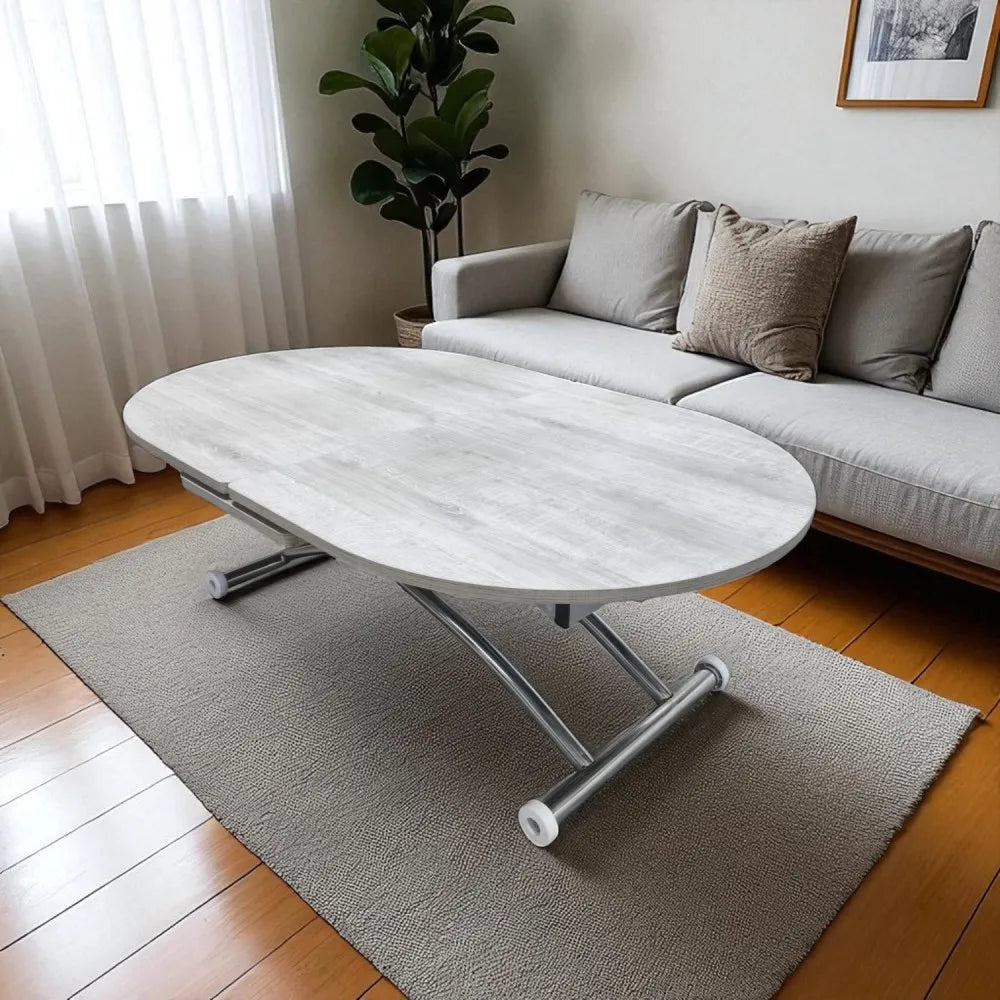 Ortadan Açılır Akıllı Masa Üst Mdf Lizbon Alt Ayak Krom Kaplama