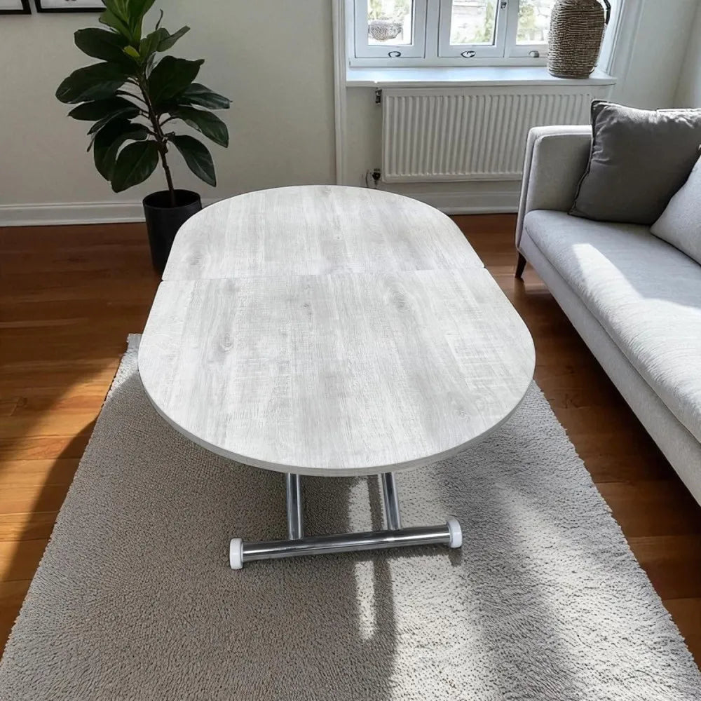 Ortadan Açılır Akıllı Masa Üst Mdf Lizbon Alt Ayak Krom Kaplama