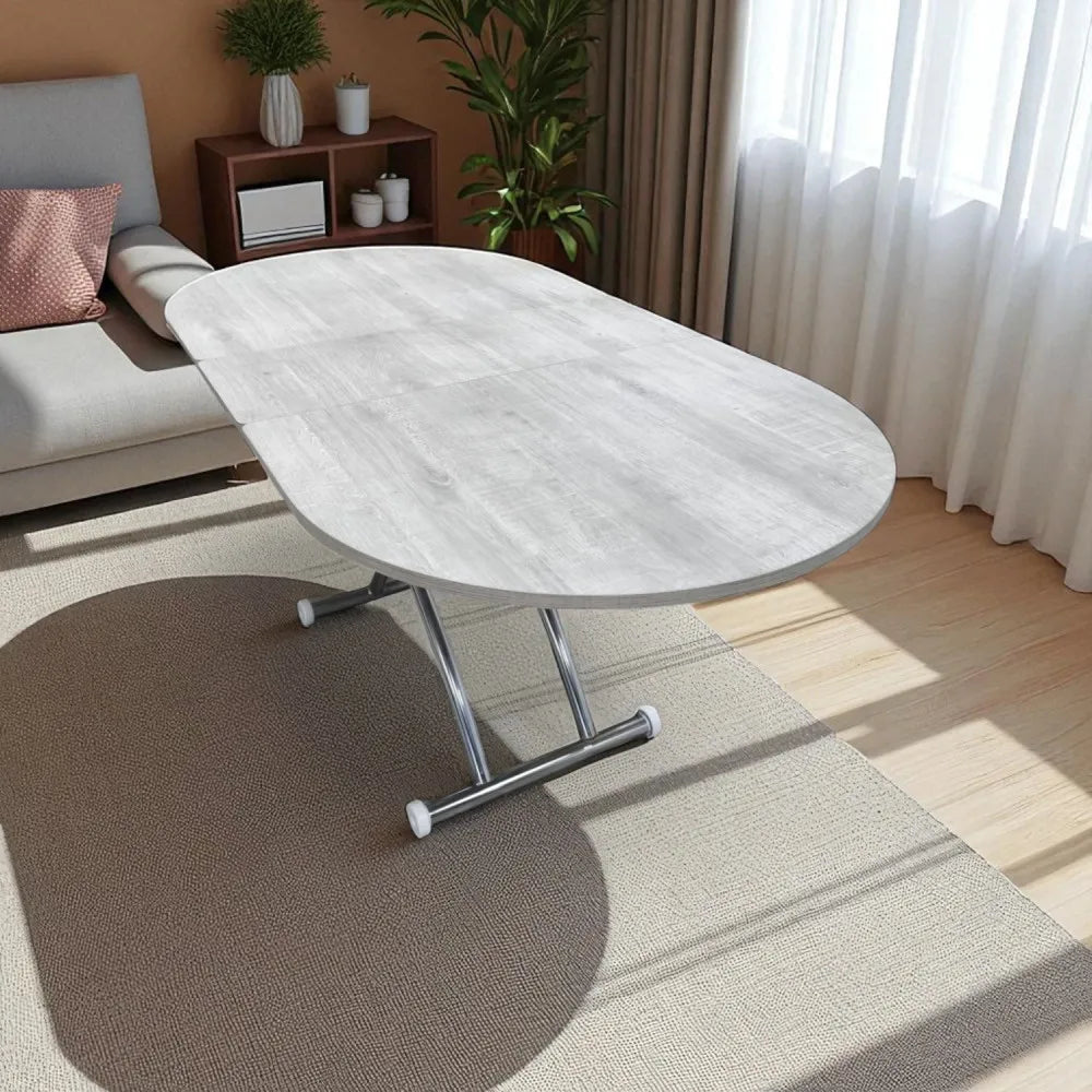 Ortadan Açılır Akıllı Masa Üst Mdf Lizbon Alt Ayak Krom Kaplama