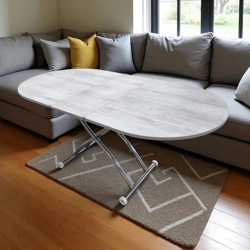 Ortadan Açılır Akıllı Masa Üst Mdf Lizbon Alt Ayak Krom Kaplama