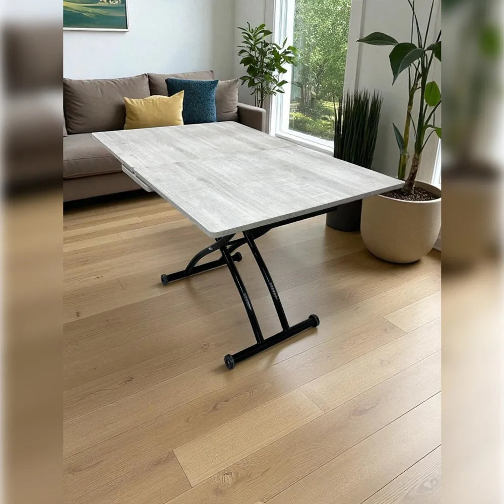 Ortadan Açılır Akıllı Masa Üst Mdf Lizbon Alt Ayak Siyah Renk