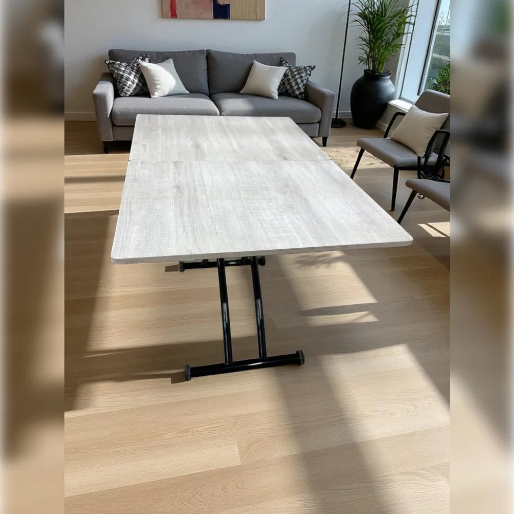 Ortadan Açılır Akıllı Masa Üst Mdf Lizbon Alt Ayak Siyah Renk